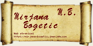 Mirjana Bogetić vizit kartica